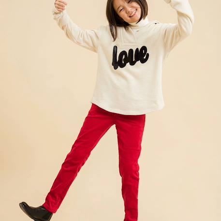Pantalon velours   slim fit stretch  morgan Rouge 1 - vertbaudet enfant 