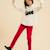 Pantalon velours   slim fit stretch  morgan Rouge 1 - vertbaudet enfant 