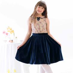 Robe velours   fleuri    hepburn  - vertbaudet enfant