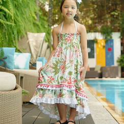 Robe longue   avec dentelle   2-en-1  ibiza  - vertbaudet enfant