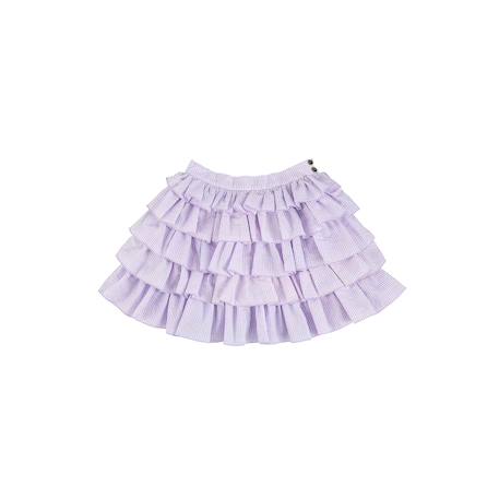Jupe à volants   coton fines rayures   ruffle Lilas blanc 1 - vertbaudet enfant 