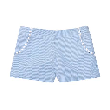 Short  à rayures  et  à pompons  angie Bleu blanc 3 - vertbaudet enfant 