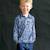 Chemise popeline    à manches longues  caspar Bleu foncé blanc noir 1 - vertbaudet enfant 