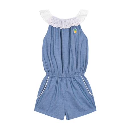 Combi-short été   à col élastique dentelle   lolita Bleu 3 - vertbaudet enfant 