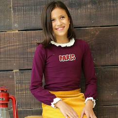 Tee-shirt manches longues   jersey   paris  camille  - vertbaudet enfant