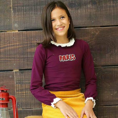 Fille-Tee-shirt manches longues   jersey   paris  camille