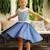 Robe qui tourne  liberty  col   hepburn Bleu roi bleu denim 1 - vertbaudet enfant 