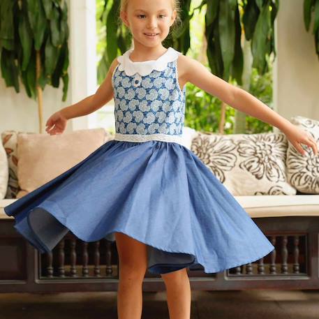 Fille-Robe qui tourne  liberty  col   hepburn