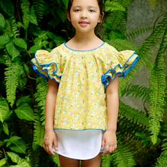 Blouse liberty   à volants  butterfly  - vertbaudet enfant