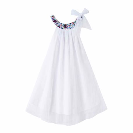 Robe cérémonie   au col fleuri   alizee Blanc violet rose 3 - vertbaudet enfant 