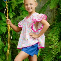 -Blouse liberty   à volants  butterfly