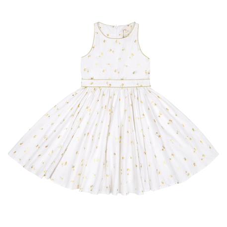 Robe de cérémonie  qui tourne en lin  et   hepburn Blanc or 3 - vertbaudet enfant 