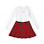 Ensemble jupe plissée tartan  + t-shirt   london Rouge blanc 1 - vertbaudet enfant 