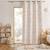 Rideau jacquard polycoton motifs végétaux Beige+Vert 1 - vertbaudet enfant 