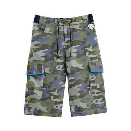 Garçon-Short-Bermuda  camouflage  en lin avec poches cargo  arcachon
