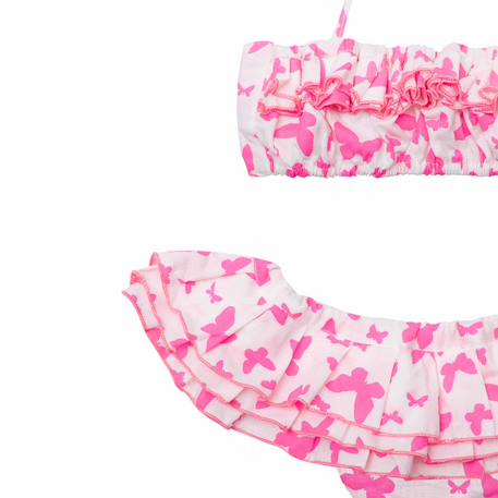 Maillot de bain    imprimé papillon  swan Rose fuchsia blanc 3 - vertbaudet enfant 