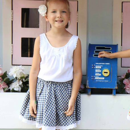 Fille-Jupe  vichy   et   cancan