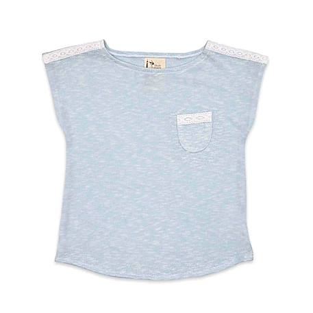 T-shirt été   coton effet bambou     lili Bleu vert pastel 3 - vertbaudet enfant 