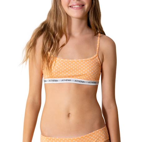 Lot de 2 brassières My petit prix Jean-fleurs+Orange-pois 6 - vertbaudet enfant 