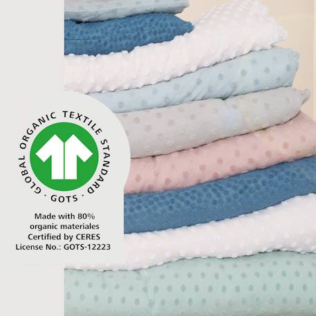 Housse de matelas à langer extensible en coton bio lil planet Bleu clair+Gris argenté+Vert givré 5 - vertbaudet enfant 