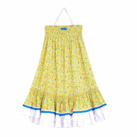 Robe demoiselle d'honneur bohème  liberty   esmeralda Bleu fleurie+Jaune fleuri+Orange vert+Violet 9 - vertbaudet enfant 