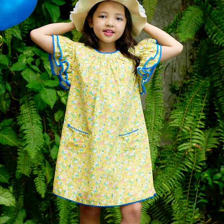 Robe  été   ample  butterfly Bleu marine+Jaune bleu+Rose bleu pastel+Violette bleu 7 - vertbaudet enfant 