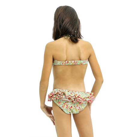 Maillot de bain 2 pièces  liberty  pièceà volants  swan Vert d'eau rouge 3 - vertbaudet enfant 