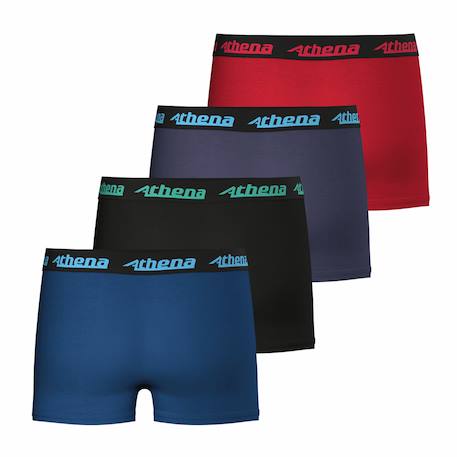 Lot de 4 boxers garçon my petit prix Marine-noir-gris-rouge+Noir 3 - vertbaudet enfant 