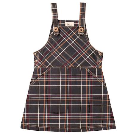 Robe salopette   carreaux tartan   lola Marron jaune 3 - vertbaudet enfant 