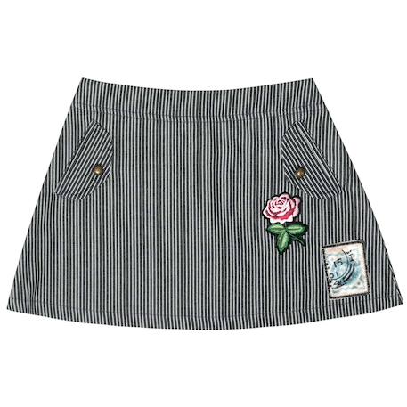 Jupe en jeans    rayures  et   mini ska Bleu marine blanc 3 - vertbaudet enfant 