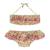 Maillot de bain 2 pièces  liberty  pièceà volants  swan Vert d'eau rouge 1 - vertbaudet enfant 