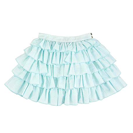 Jupe à volants  rayures    ruffle Vert pastel blanc 3 - vertbaudet enfant 