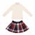 Ensemble hiver   jupe écossaise carreaux tartan bleu  & sous-pull Bleu marine rouge 1 - vertbaudet enfant 