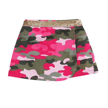Jupe short  camouflage   - deux-en-un  jade Rose kaki 1 - vertbaudet enfant 