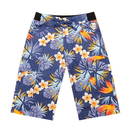 Short bermuda    fleurs hawaï  arcachon Bleu fleurs hawaï 3 - vertbaudet enfant 