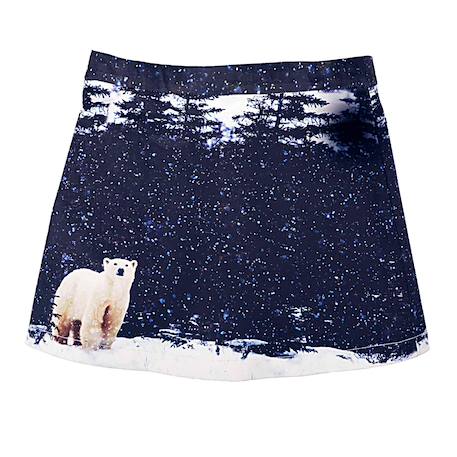 Jupe courte hiver   imprimé ours polaire  snow bear Noir beige 3 - vertbaudet enfant 