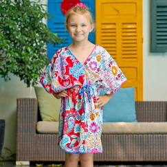 Robe de plage  imprimé fleurs hawaï   bali  - vertbaudet enfant