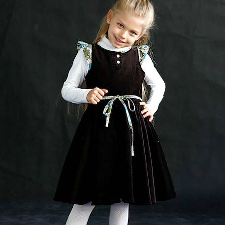 Fille-Robe qui tourne hiver  en velours   hepburn