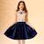 Robe qui tourne  velours   fleuri   hepburn Bleu marine beige rose 1 - vertbaudet enfant 