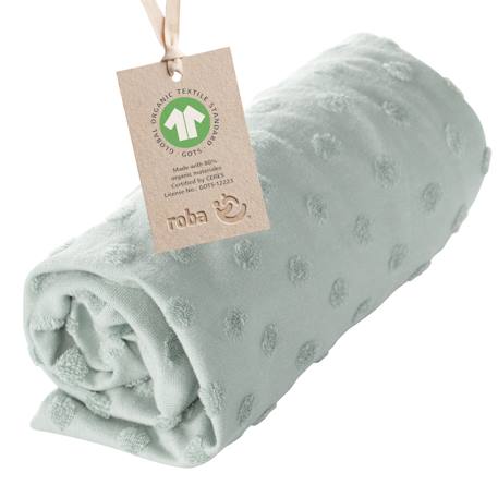 Housse de matelas à langer extensible en coton bio lil planet Bleu clair+Gris argenté+Vert givré 15 - vertbaudet enfant 