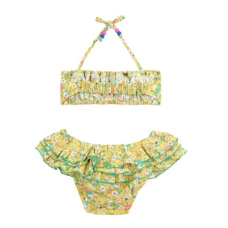 Maillot de bain 2 pièces liberty    swan Jaune vert 3 - vertbaudet enfant 