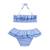 Maillot de bain  2 pièces vichy   swan Bleu ciel blanc 1 - vertbaudet enfant 