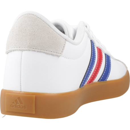 Baskets garçon en cuir à lacets court Blanc white 3 - vertbaudet enfant 