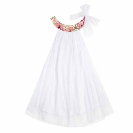 Robe cérémonie   col liberty    alizee Blanc rose floral 3 - vertbaudet enfant 