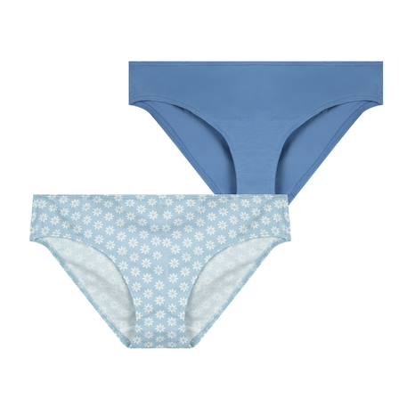 Lot de 2 culottes My petit prix Jean-fleurs+Orange-pois 4 - vertbaudet enfant 