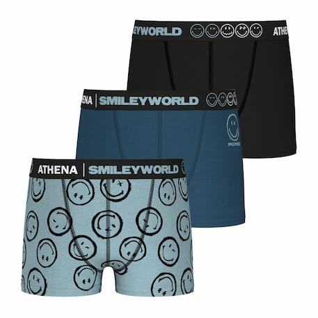 Lot de 3 boxers smileyworld® i Marine-print smiley+Noir-print smiley 1 - vertbaudet enfant 