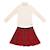 Ensemble   jupe plissée tartan   & col roulé Rouge beige 1 - vertbaudet enfant 