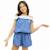 Combi-short été   à col élastique dentelle   lolita Bleu 1 - vertbaudet enfant 