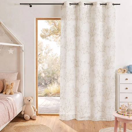 Voilage impression feuillage poétique Beige+Green 1 - vertbaudet enfant 
