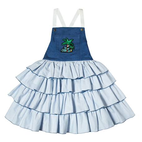 Robe salopette   à fines rayures   gigi Bleu ciel bleu denim 3 - vertbaudet enfant 